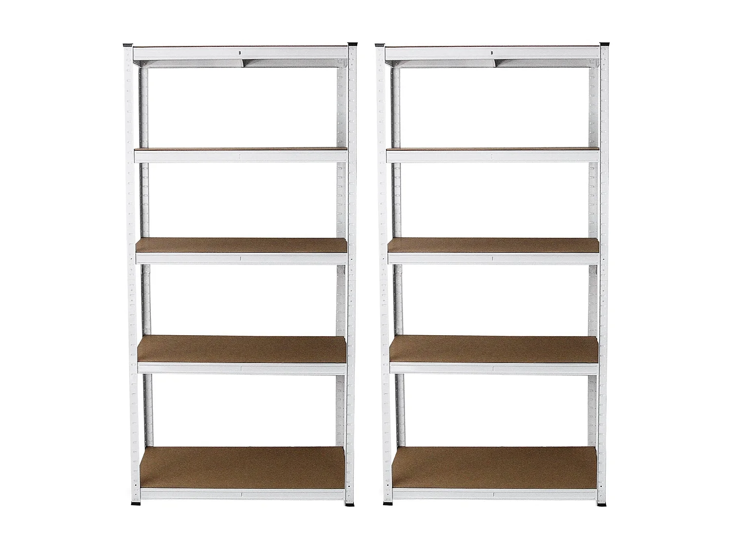 E-Rax Steckregal für die Garage – Weiß – 90 cm x 40 cm – 2-teiliges Set