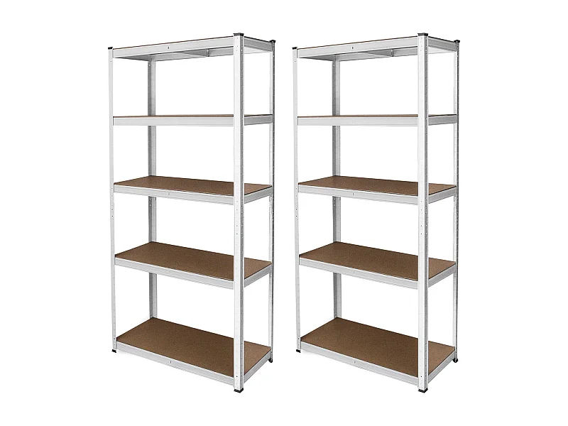 Scaffale da Garage ad Incastro E-Rax - Bianco - 90cm x 40cm - 2 Pezzi