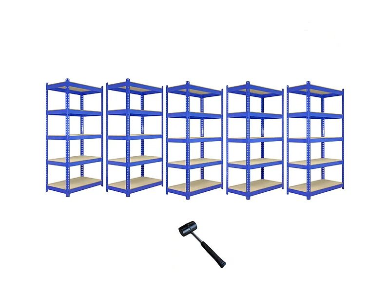 Scaffale da Garage ad Incastro Q-Rax - Blu - 90cm x 50cm - 5 Pezzi can Martello