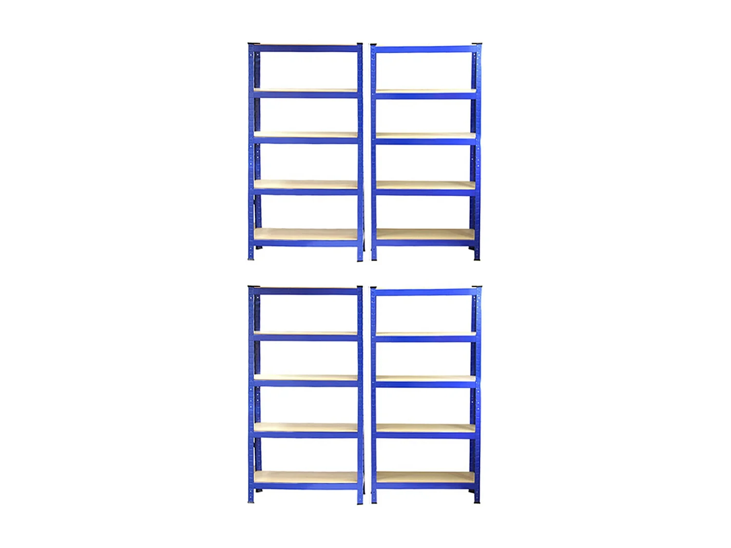 4 Scaffali T-Rax In Acciaio Senza Bulloni Blu 75cm