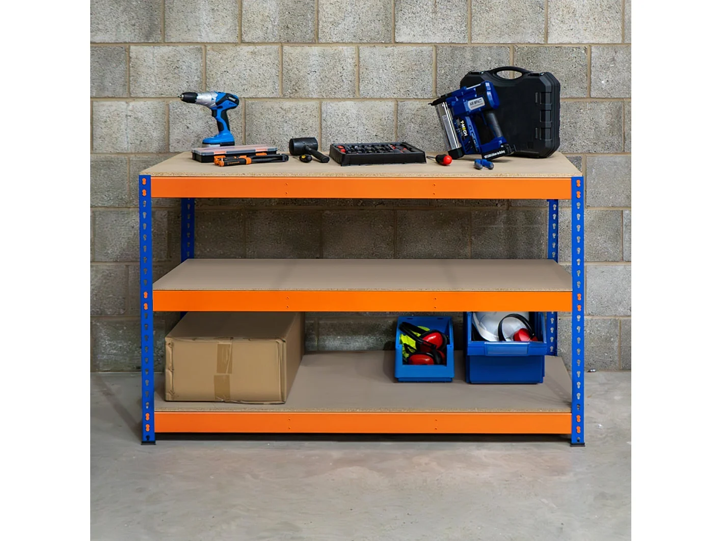 Banco da Lavoro a 3 Ripiani S-Rax - 180 cm x 60 cm x 90 cm