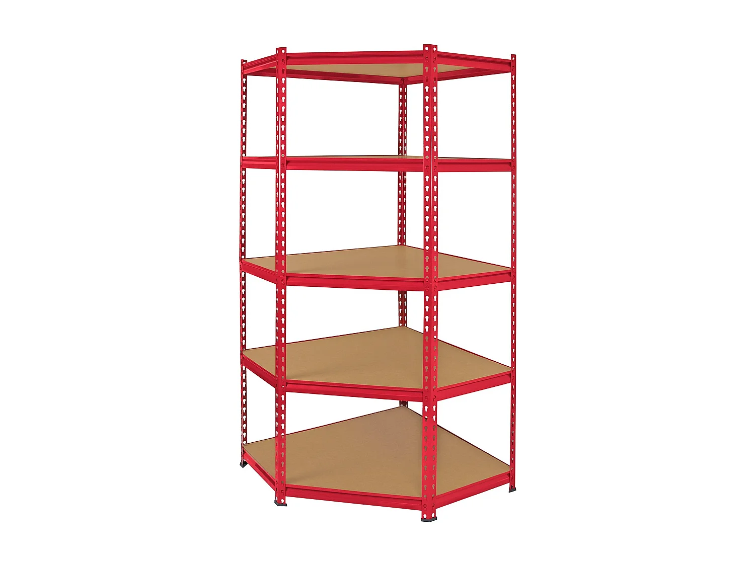 Scaffale ad Angolo Z-Rax In Acciaio Senza Bulloni Rosso 90cm