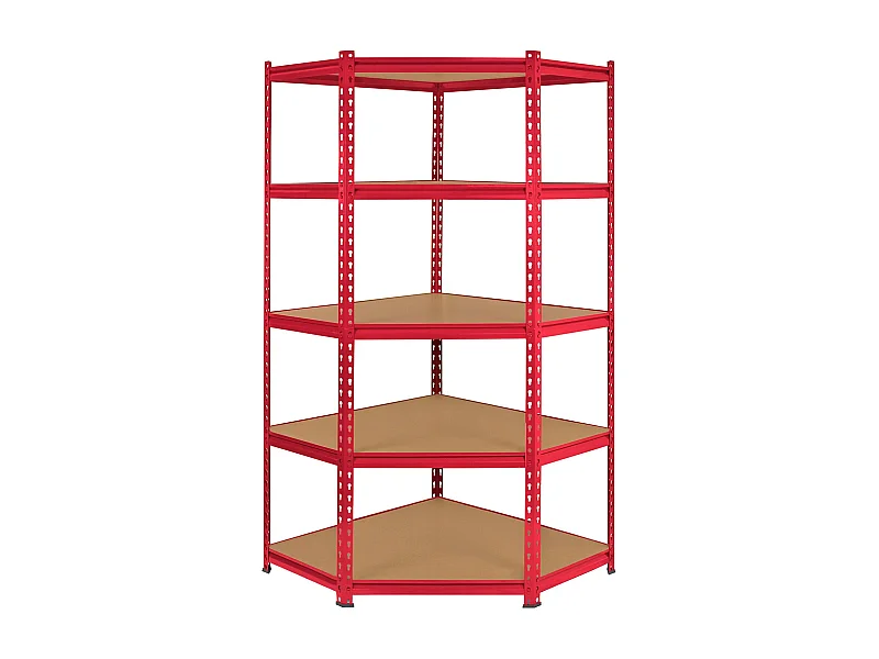 Scaffale ad Angolo Z-Rax In Acciaio Senza Bulloni Rosso 90cm