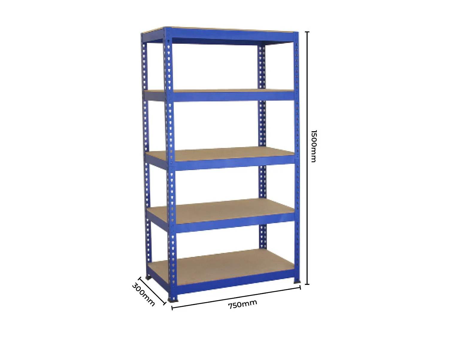 Scaffale da Garage ad Incastro T-Rax - Blu - 75cm x 30cm - 2 Pezzi con Connettori Gratis