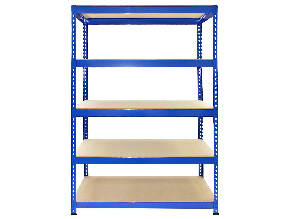 2 Rayonnages T-Rax Bleu en Métal 75x150x 30cm 100% Sans Boulons Capacité 750 KG
