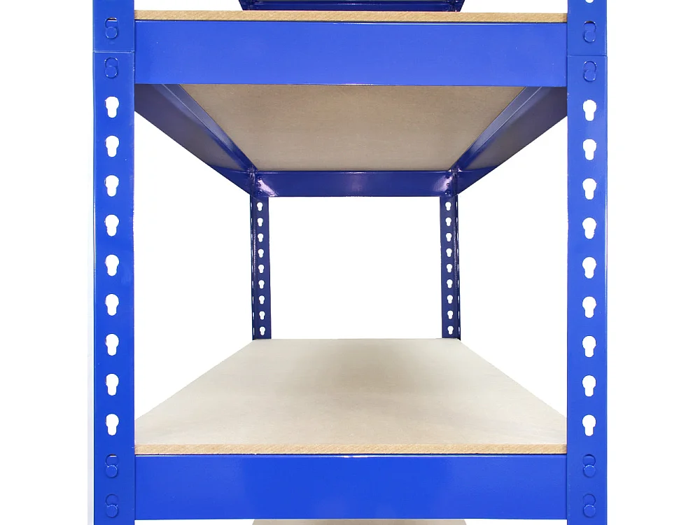 2 Rayonnages T-Rax Bleu en Métal 75x150x 30cm 100% Sans Boulons Capacité 750 KG