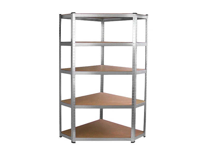 Scaffale ad Angolo Galwix in Acciaio Senza Bulloni Grigio 90cm