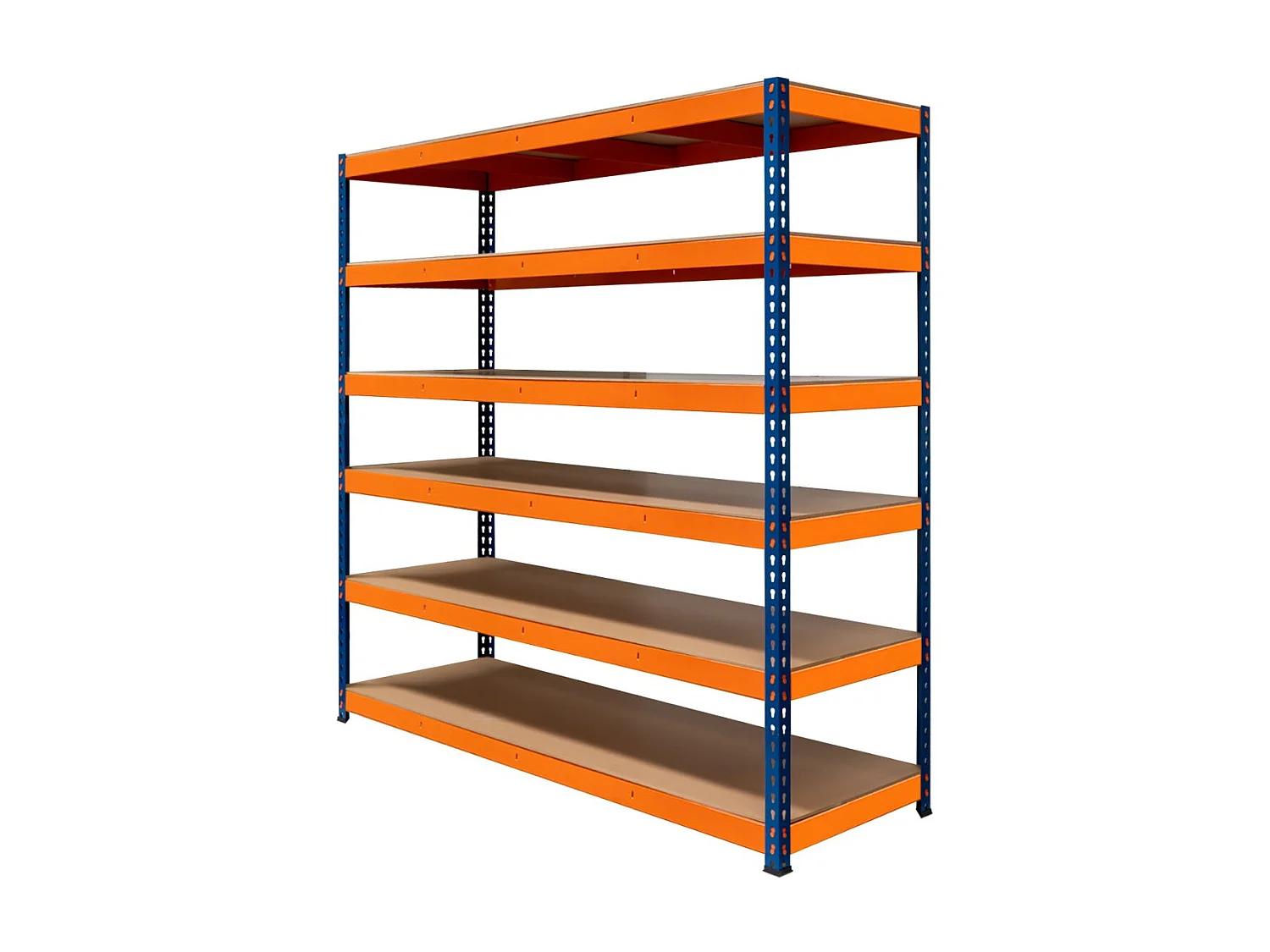 Monster Racking - 1 Rayonnage S-Rax à 6 Étagères en Acier Orange et Bleu 60cm x 180 cm x 180 cm