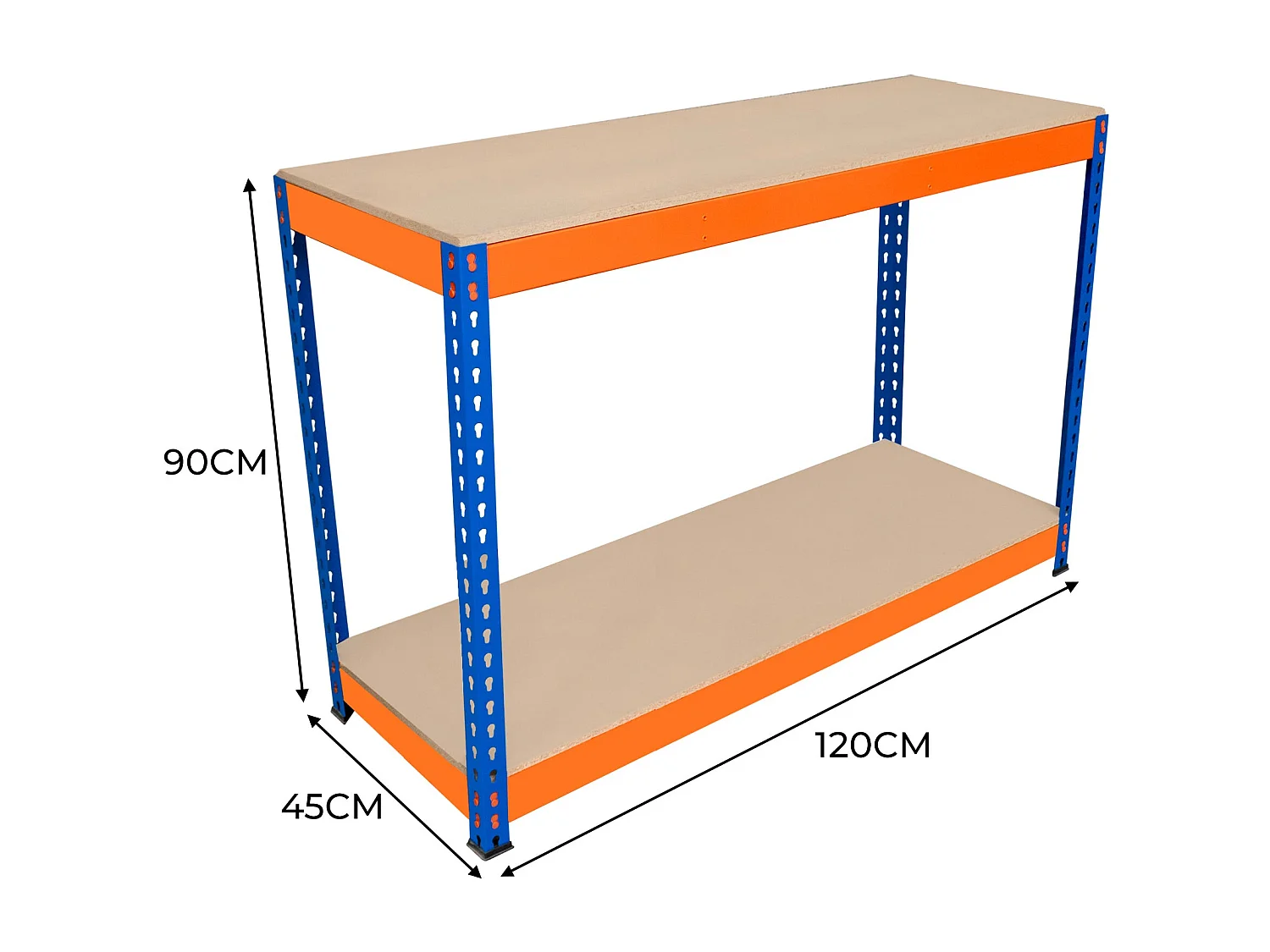 S-Rax 2-stufige Werkbank- 120cm x 45cm x 90cm