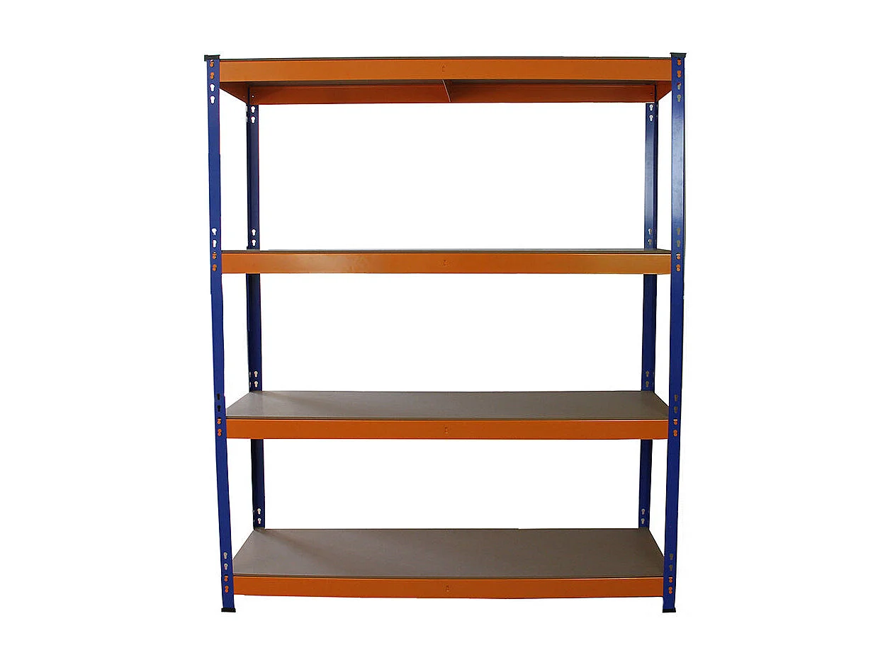 5 Scaffali S-Rax in Acciaio Senza Bulloni Blu e Arancione 150cm