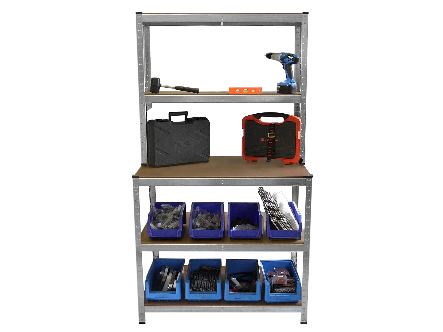 Etabli de Garage Etagère de Rangement en Acier Galvanisé Sans Boulons