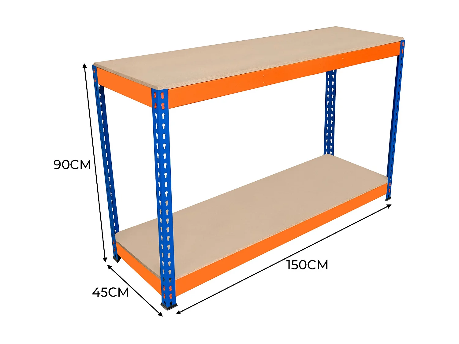 S-Rax 2-stufige Werkbank- 150cm x 45cm x 90cm