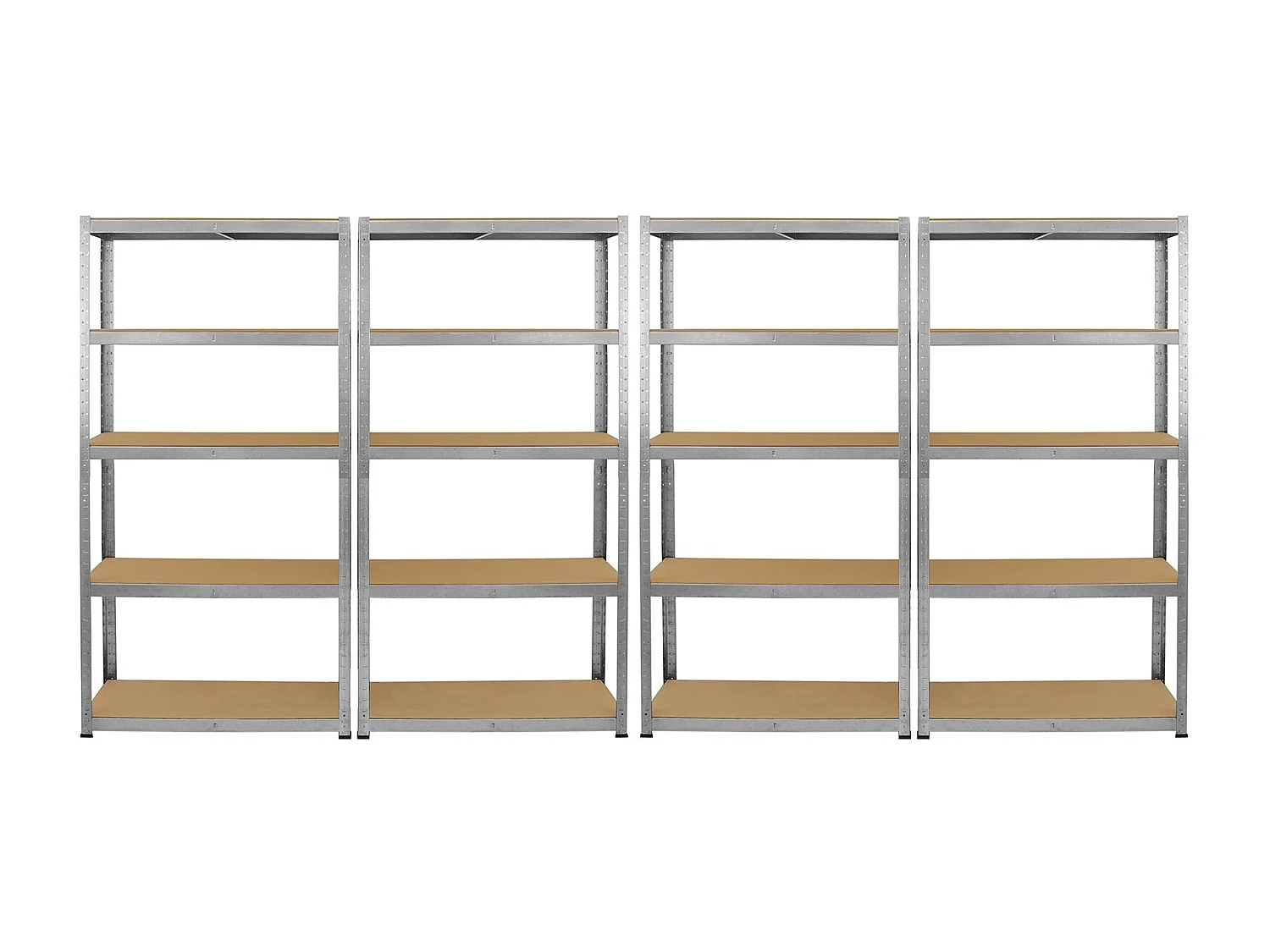 4 Scaffali Galwix in Acciaio Senza Bulloni Grigi 90cm