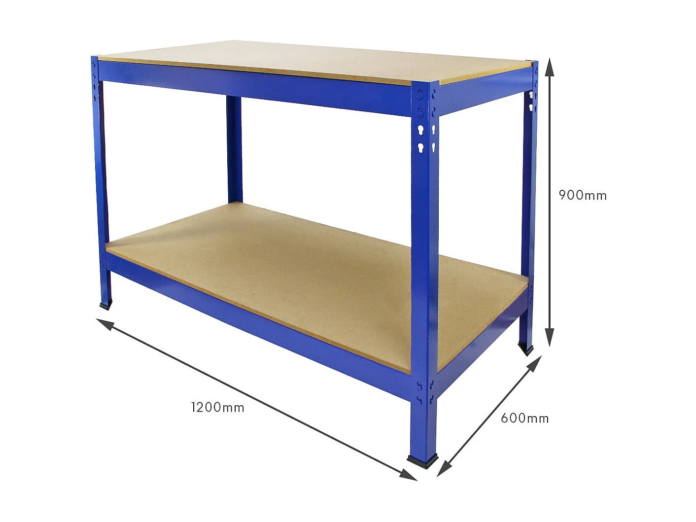 Banco da Lavoro Q-Rax In Acciaio Senza Bulloni Blu 120cm