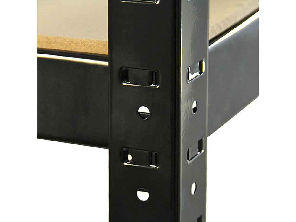 5 Scaffali T-Rax In Acciaio Senza Bulloni Neri 90cm