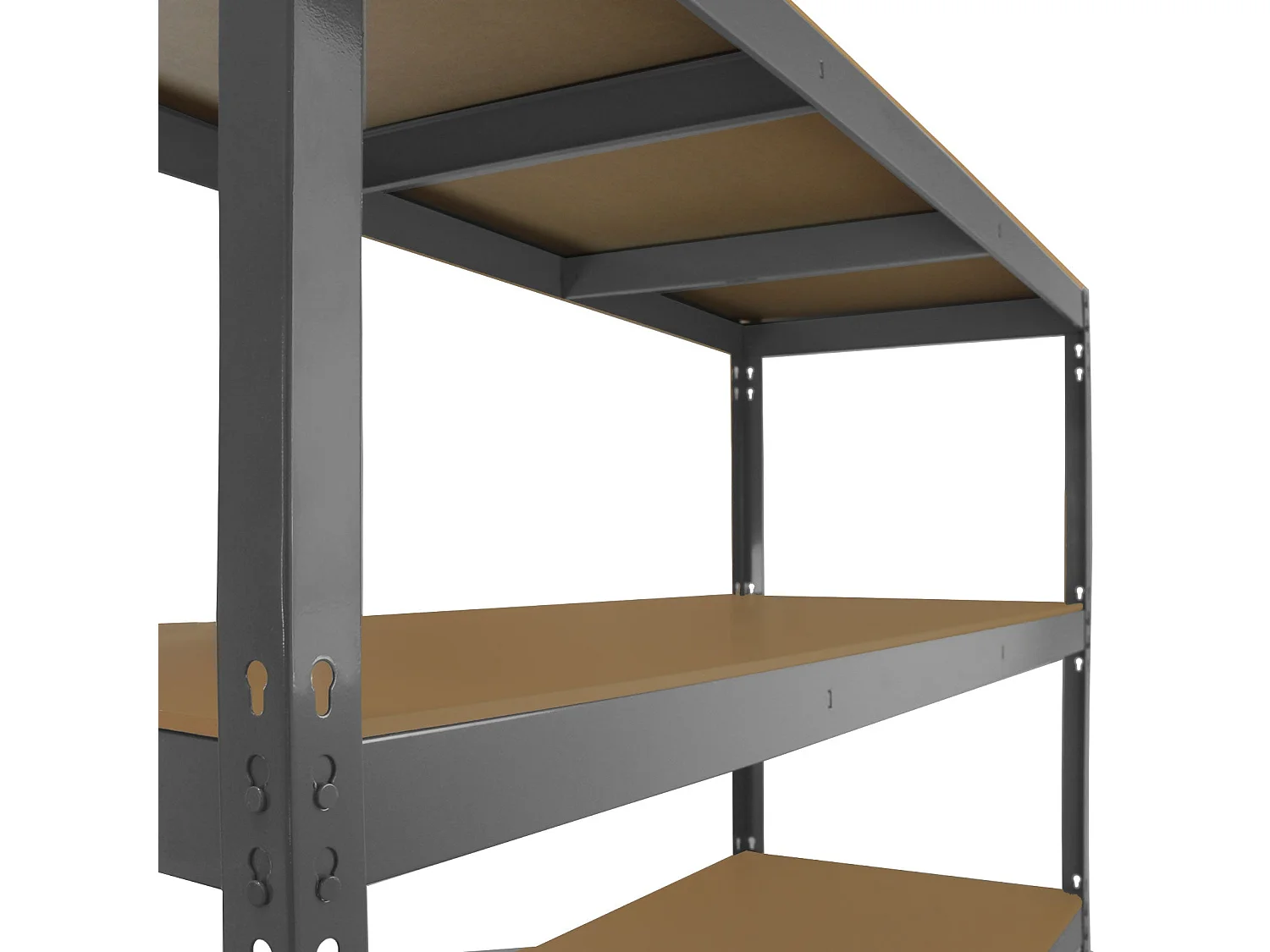 Rayonnage Q-Rax en Acier Gris 4 Niveaux sans boulons pour garage et entrepôt