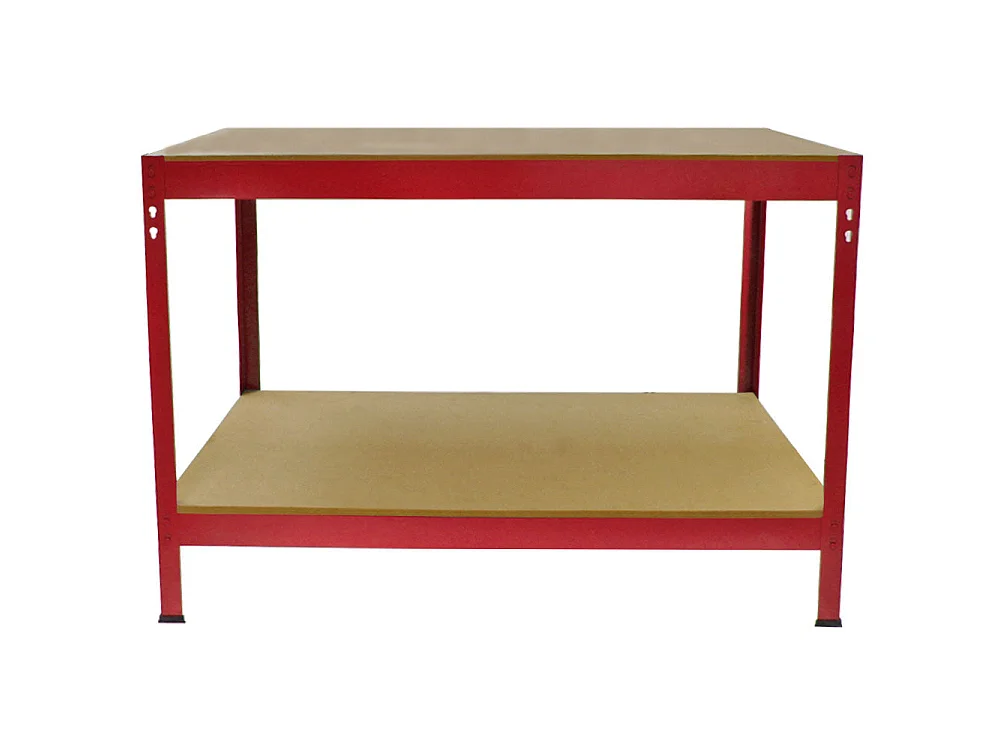 Établi de Travail Q-RAX Rouge 100cm Capacité 400KG Rangement Garage Atelier