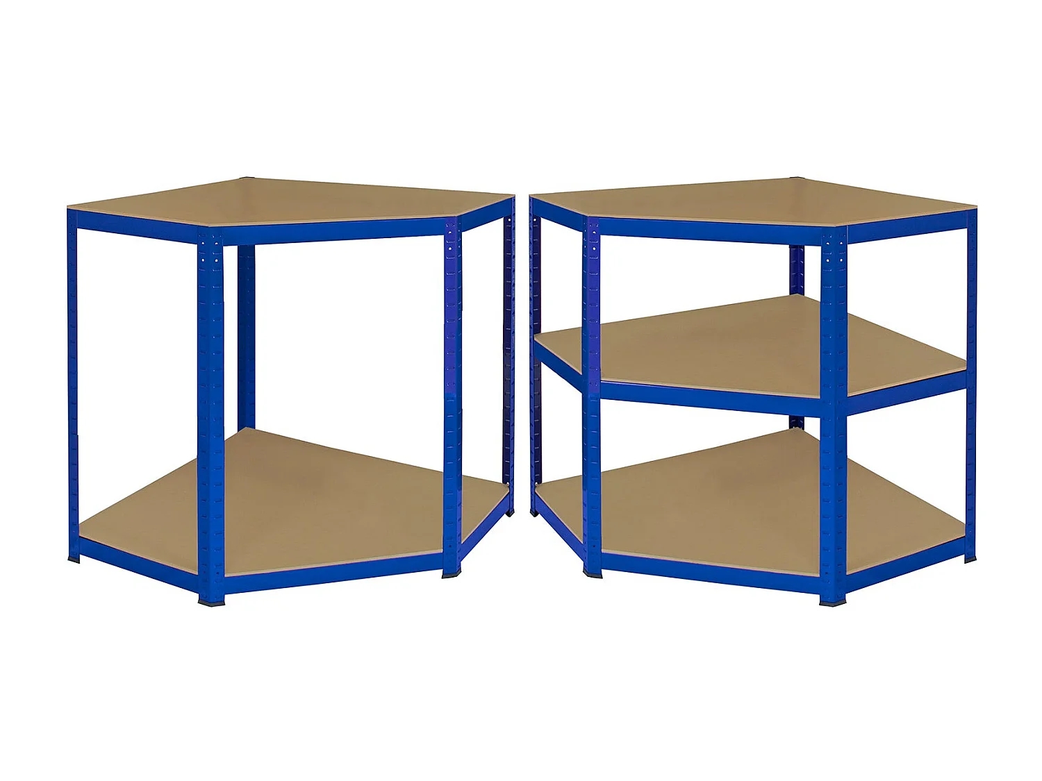 1 Scaffale Ad Angolo & 2 Scaffali T-Rax In Acciaio Senza Bulloni Blu 90cm