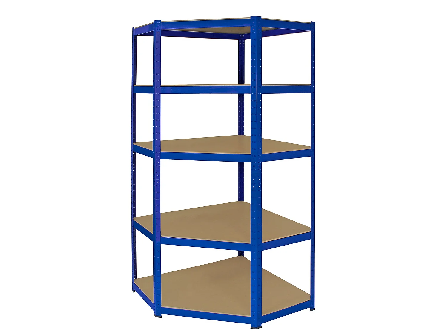 Rohový regál Monster Racking T-Rax a 2 x 90 cm úložné priestory do garáže, modrý