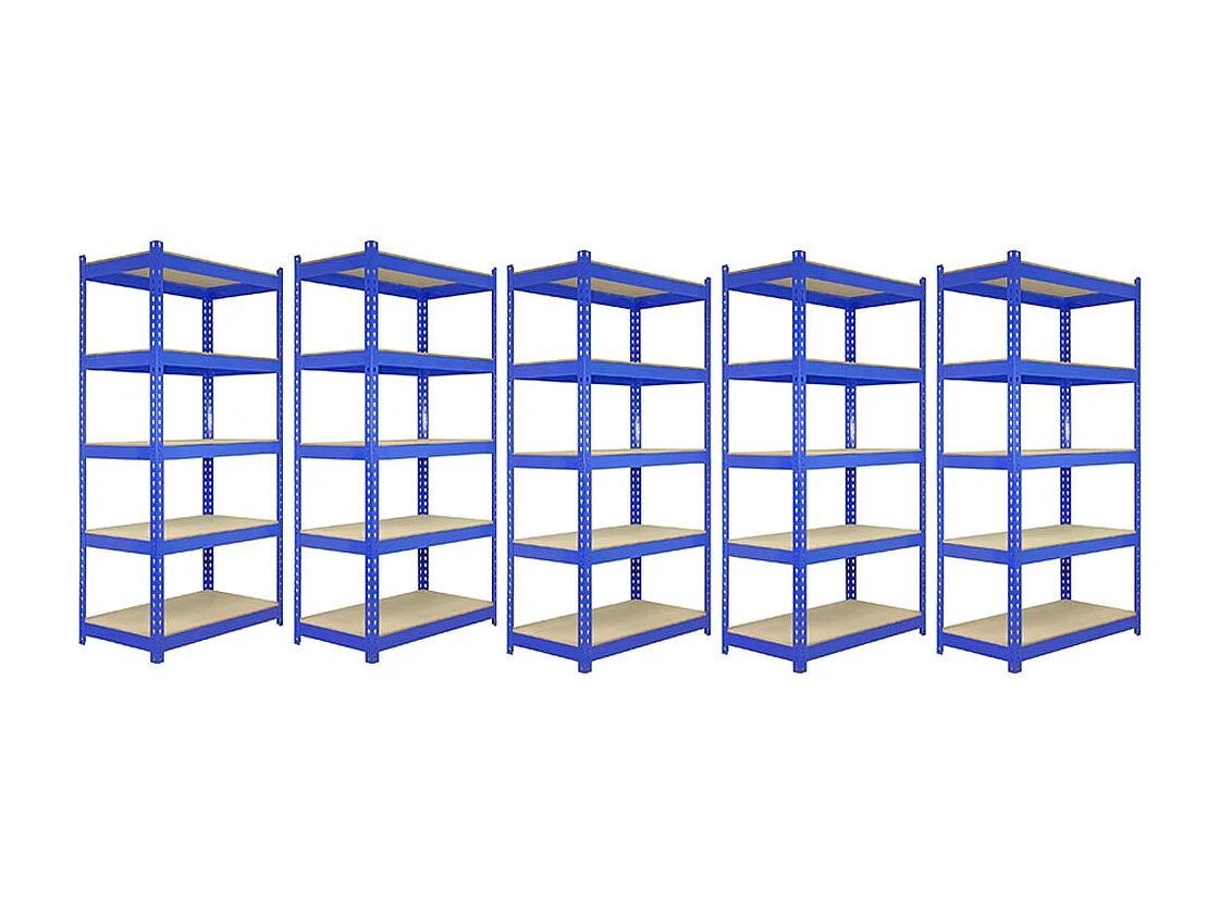 Scaffale da Garage ad Incastro Q-Rax - Blu - 90cm x 50cm - 5 Pezzi