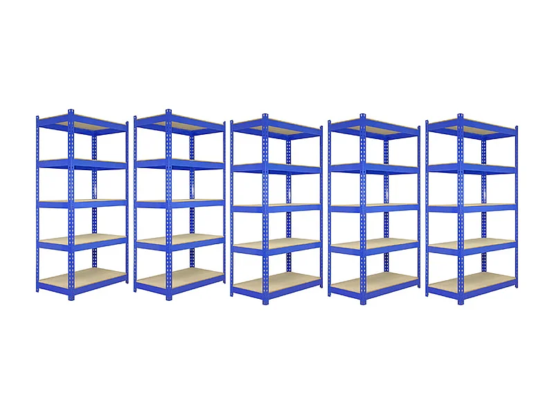 Scaffale da Garage ad Incastro Q-Rax - Blu - 90cm x 50cm - 5 Pezzi