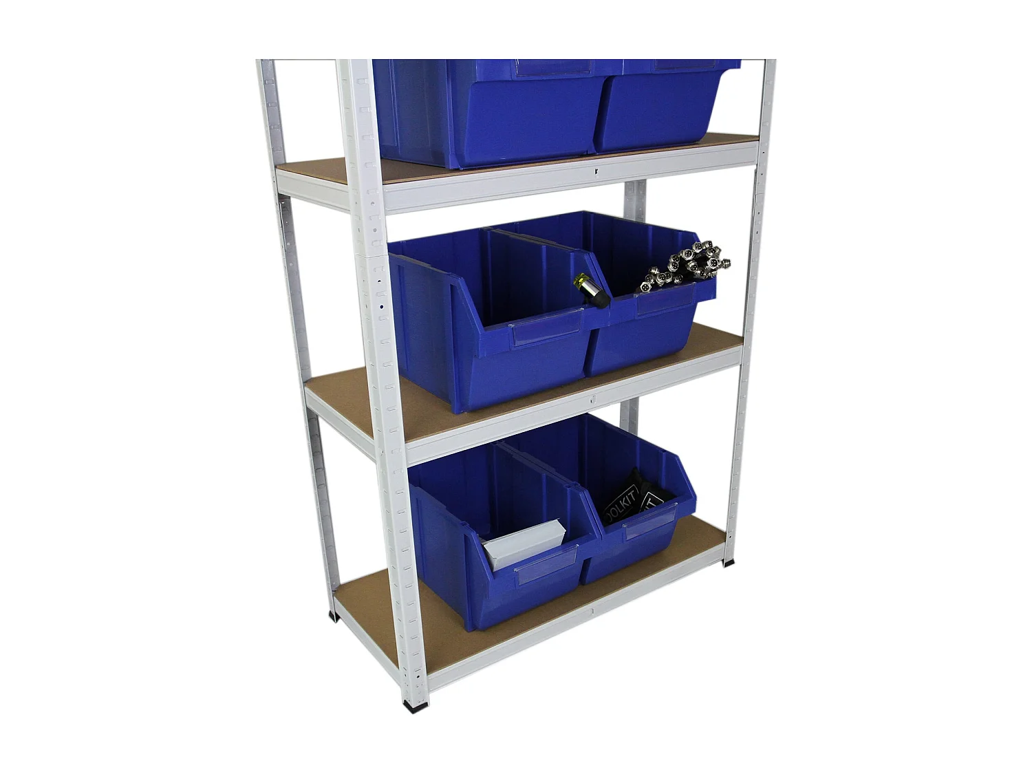 Scaffale da Garage ad Incastro E-Rax - Bianco - 90cm x 40cm - 3 Pezzi