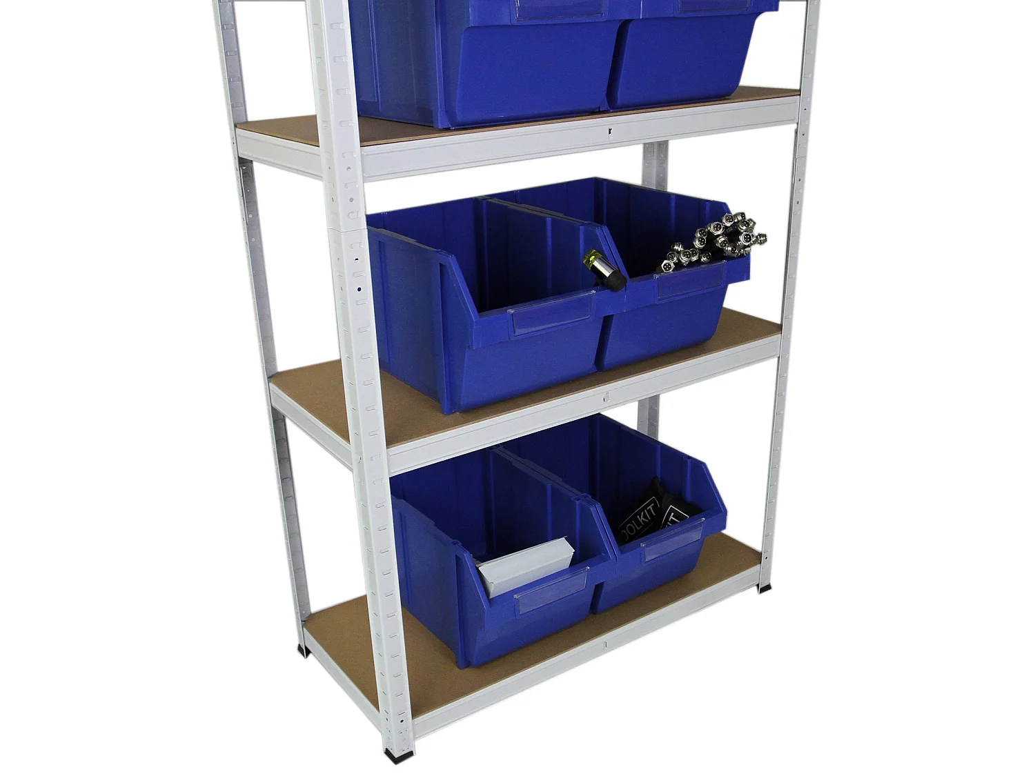 3 x regály E-Rax z bieleho kovu
