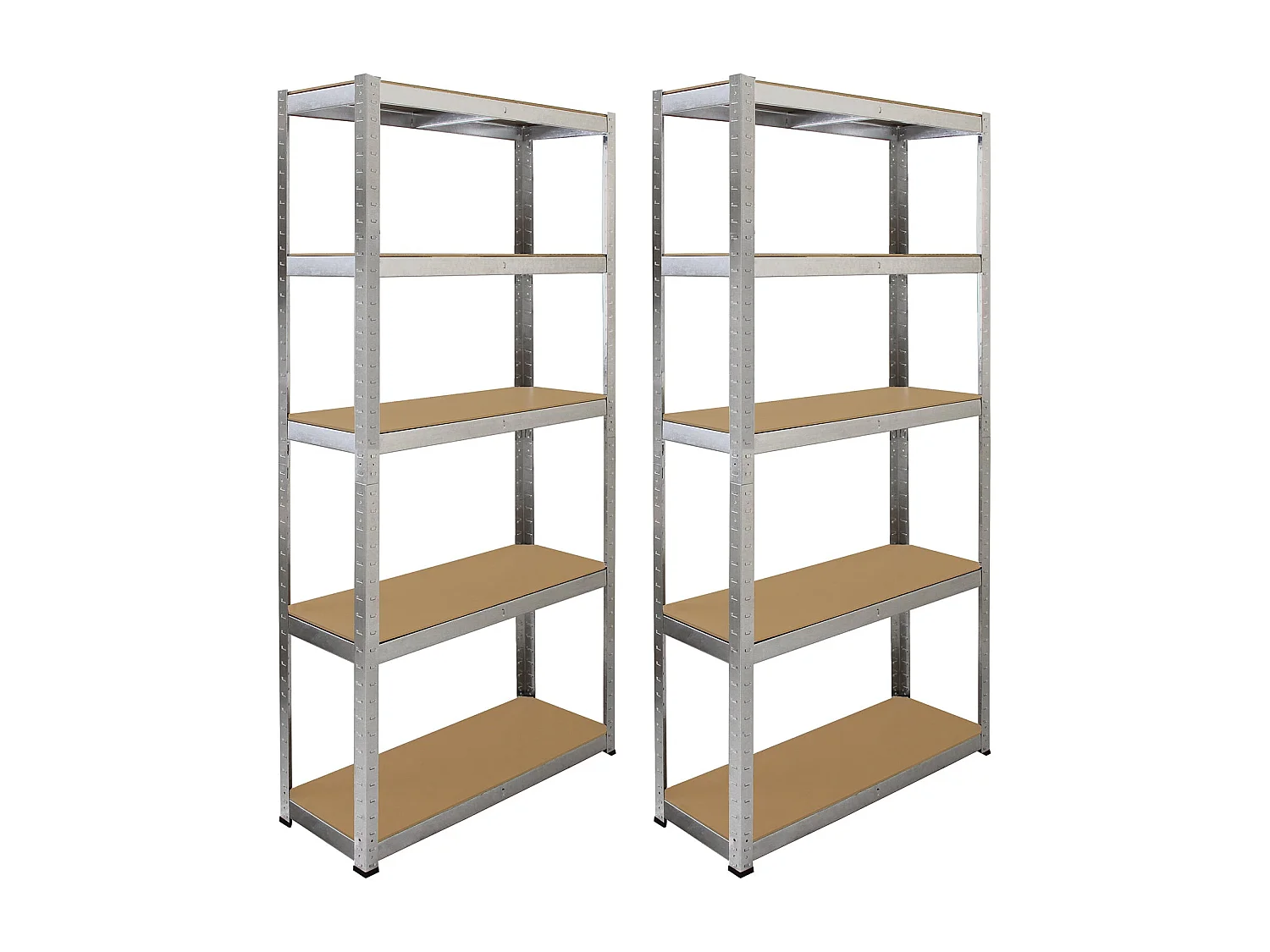 2 Scaffali Galwix In Acciaio Senza Bulloni Grigi 90cm