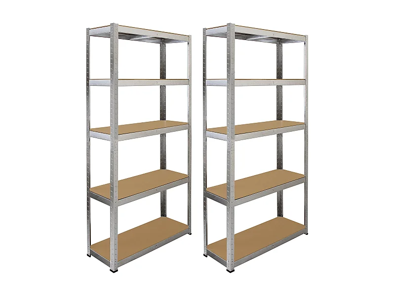 2 Scaffali Galwix In Acciaio Senza Bulloni Grigi 90cm