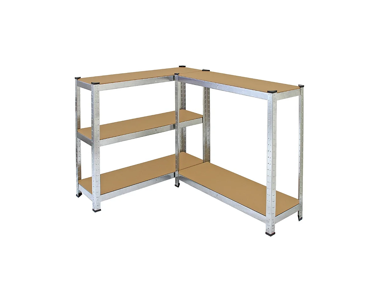 6 Rayonnages en Acier Galvanisé GALWIX 90 x 180 x 30 cm 150Kg par Etagère