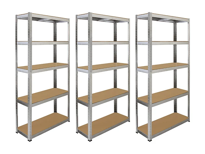 Scaffale da Garage Galvanizzato ad Incastro Galwix - 90cm x 30cm - 6 Pezzi