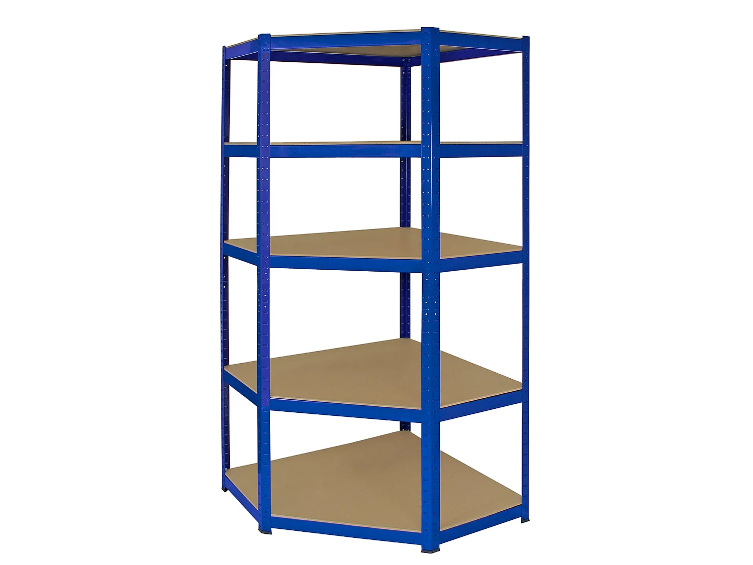 Rohový úložný regál Monster Racking T-Rax, modrý, šírka 90 cm