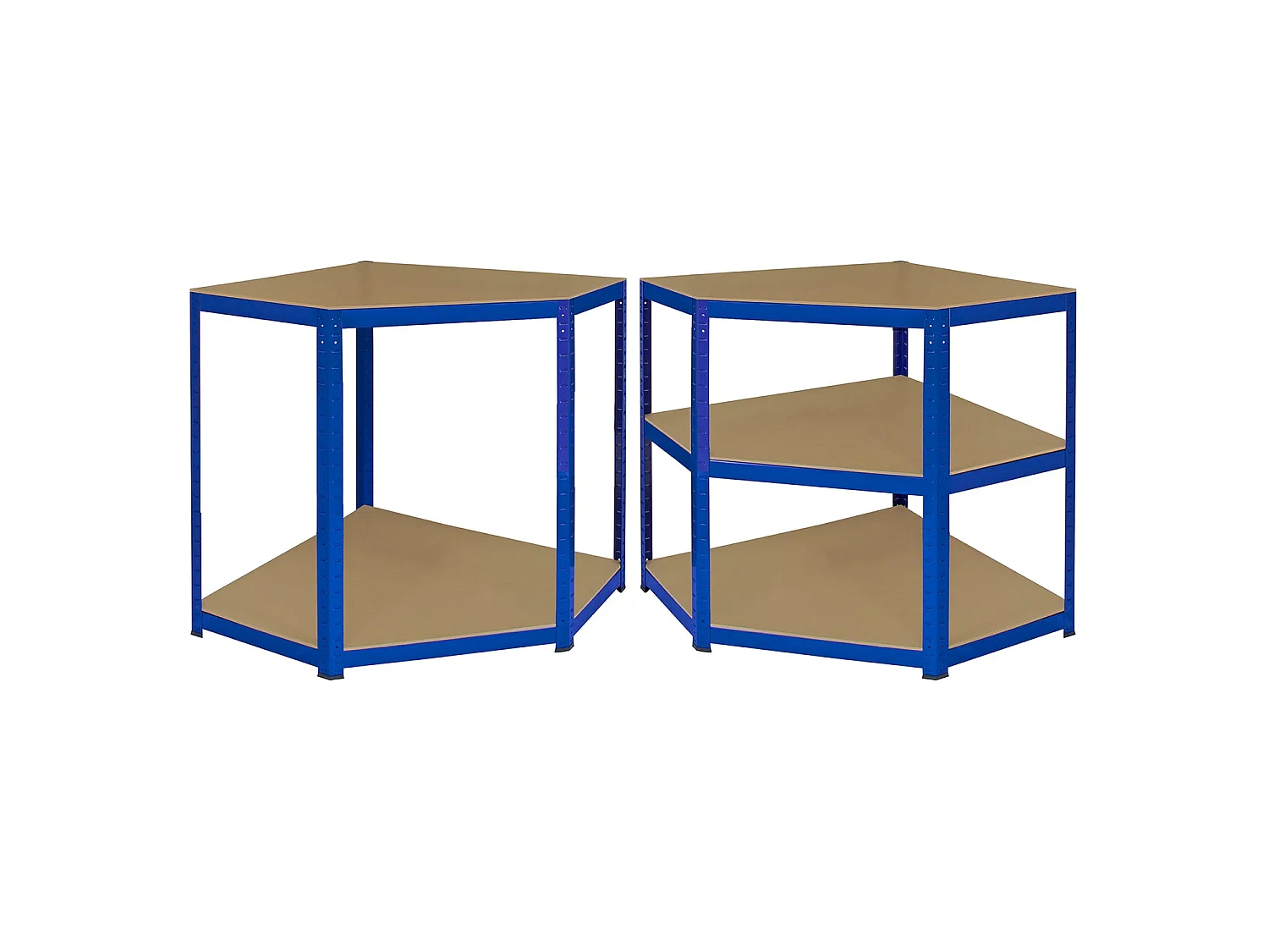Rohový úložný regál Monster Racking T-Rax, modrý, šírka 90 cm