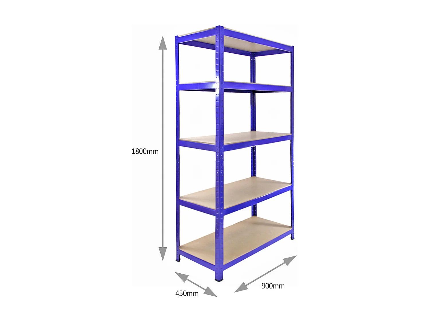 Monster Racking T-Rax Corner Shelving Unit & 4x 90cm Garage Storage Bays, Blue