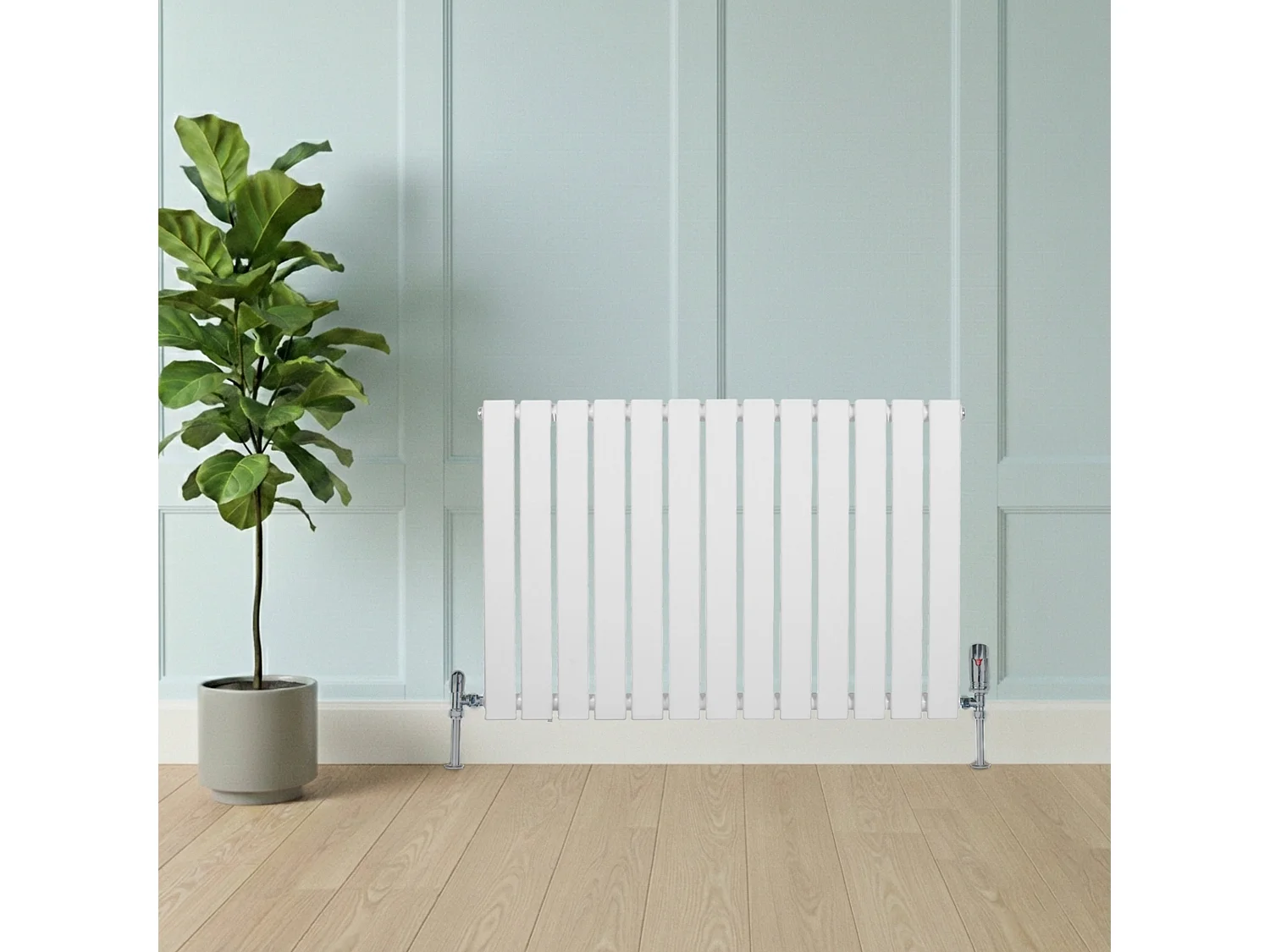 Horizontale Design Radiator Vlakke Panelen - 1 kolom - wit - 600 x 910mm