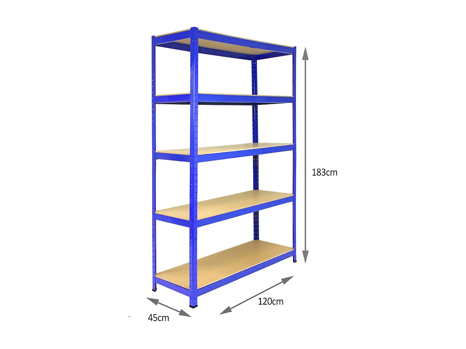 3 Scaffali T-Rax In Acciaio Senza Bulloni Blu 120cm