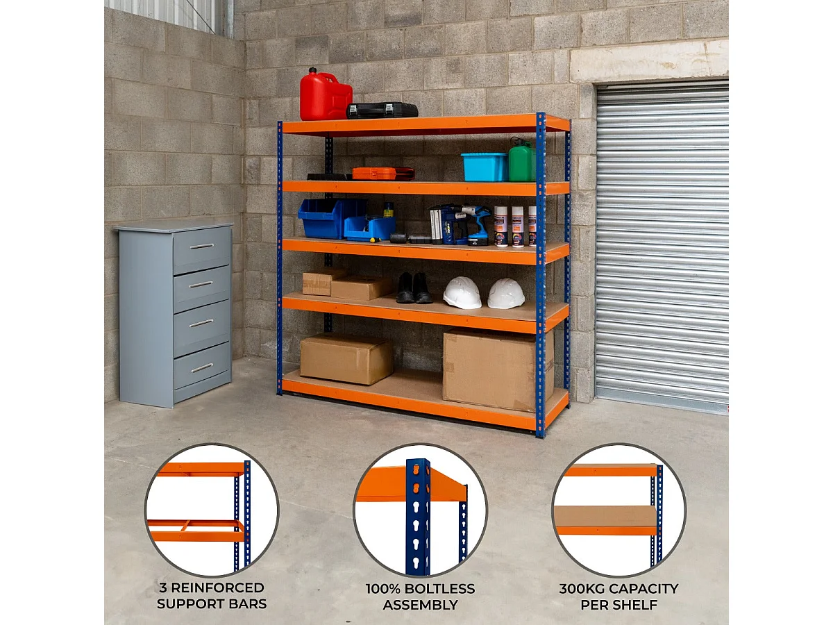 Scaffalatura a 5 Ripiani - S-Rax - 180 cm x 180 cm x 60 cm