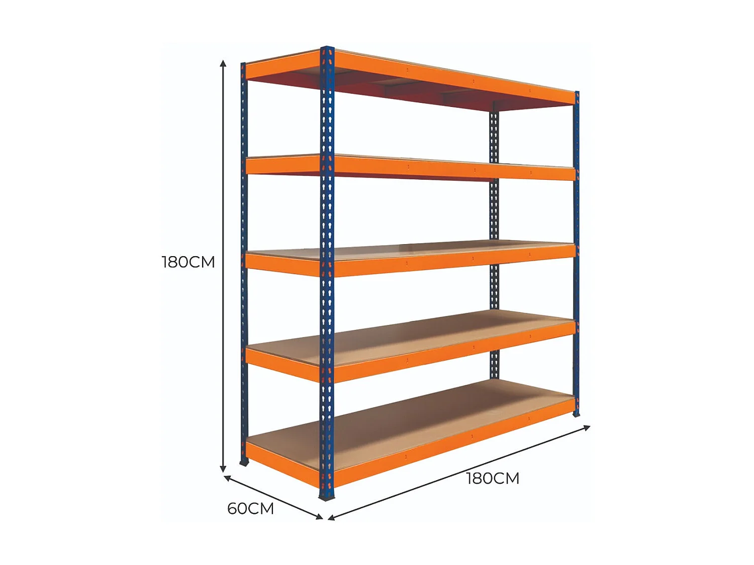 Scaffalatura a 5 Ripiani - S-Rax - 180 cm x 180 cm x 60 cm