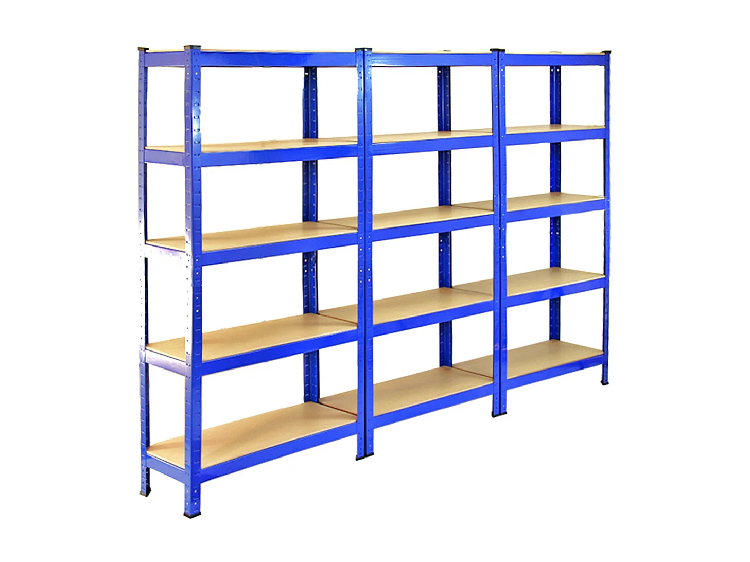 3 Scaffali T-Rax In Acciaio Senza Bulloni Blu 75cm