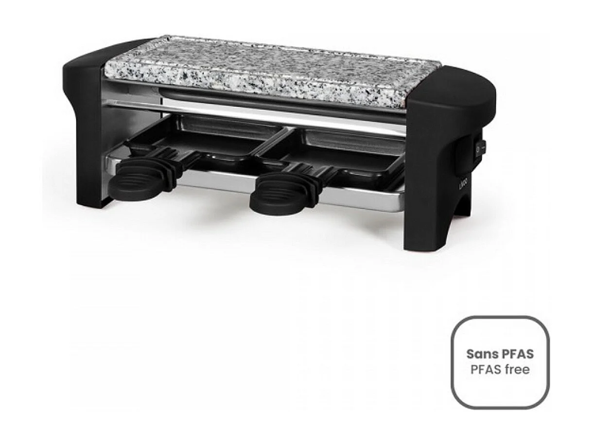 Aparato de Raclette Livoo DOC156N para 2 personas 350W con bandeja de granito extraíble y cacerolas antiadherentes