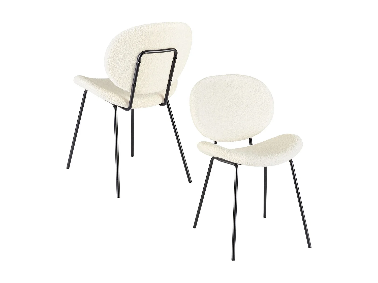 Chaises de salle à manger design en tissu bouclette (lot de 2) - KIM