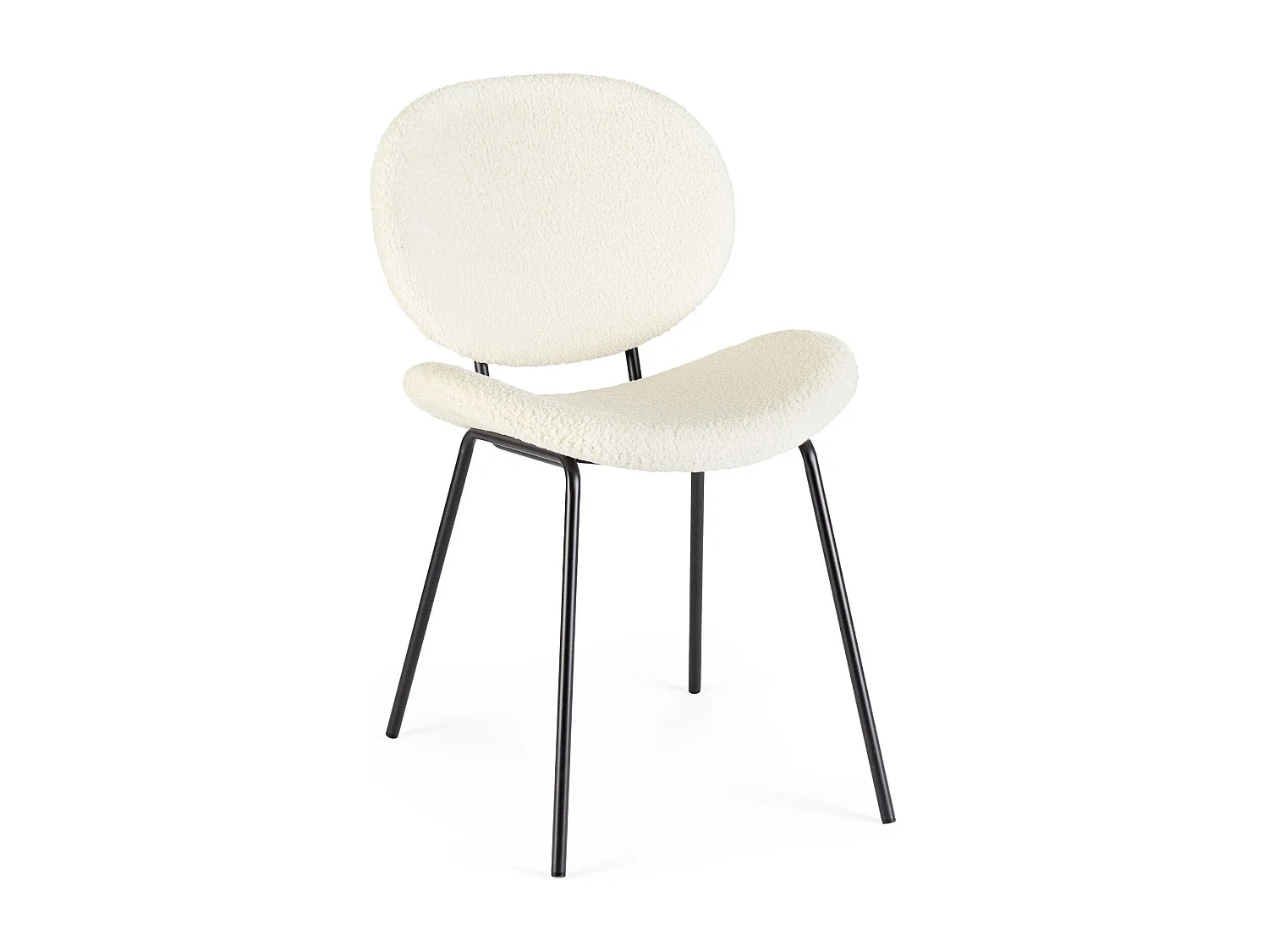 Chaises de salle à manger design en tissu bouclette (lot de 2) - KIM