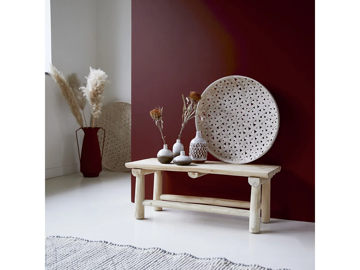 Deko-Bank aus Teakholz 80 Kilim