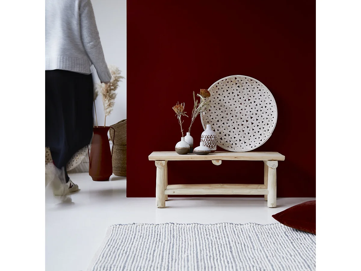 Deko-Bank aus Teakholz 80 Kilim