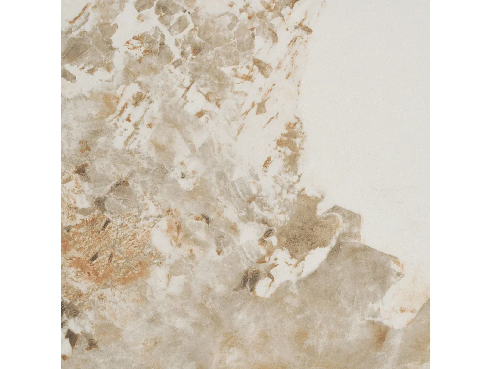 Athens - Table basse ronde effet marbre et bois ø80cm - Marbre blanc