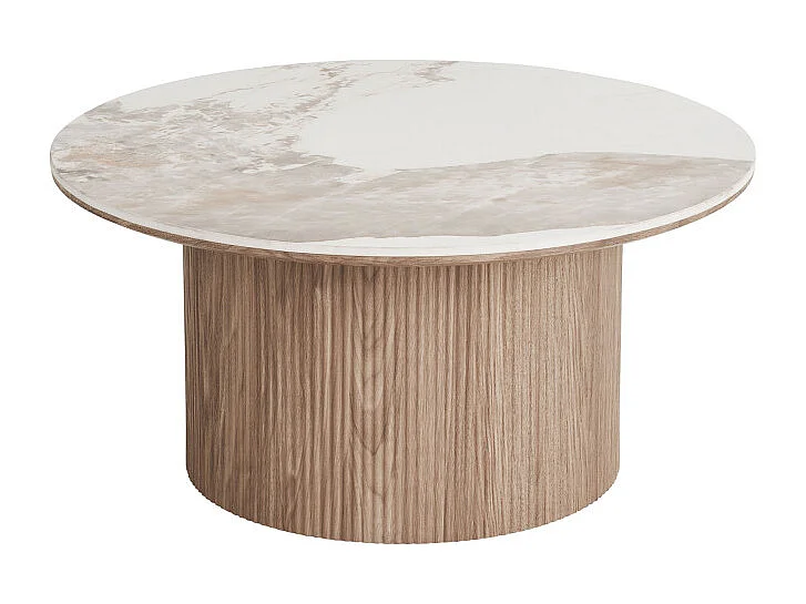 Isa salontafel Ø80cm keramiek wit.
