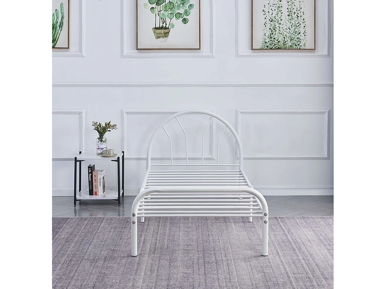 Lit enfant en métal BLANC 90X190cm - ECO