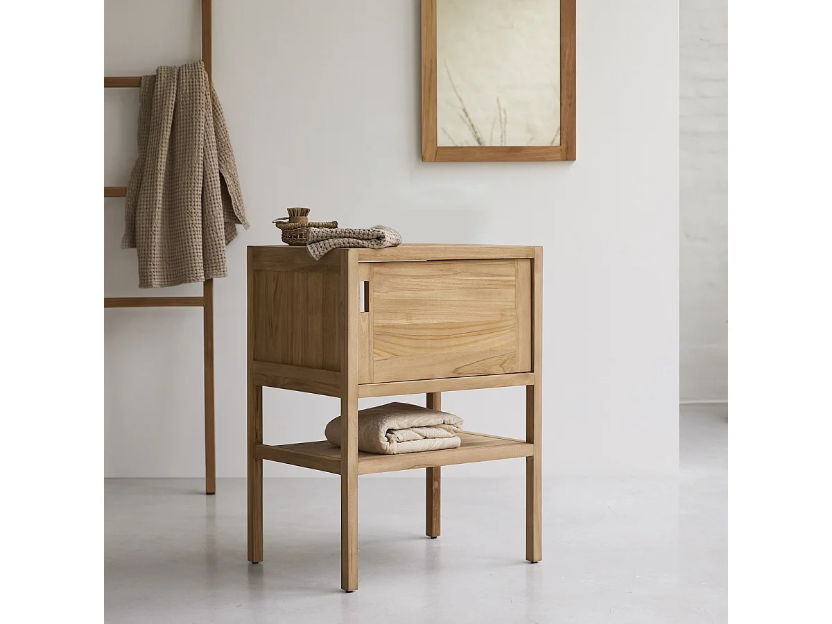 Mobile contenitore in legno di teak grezzo 60 Arty