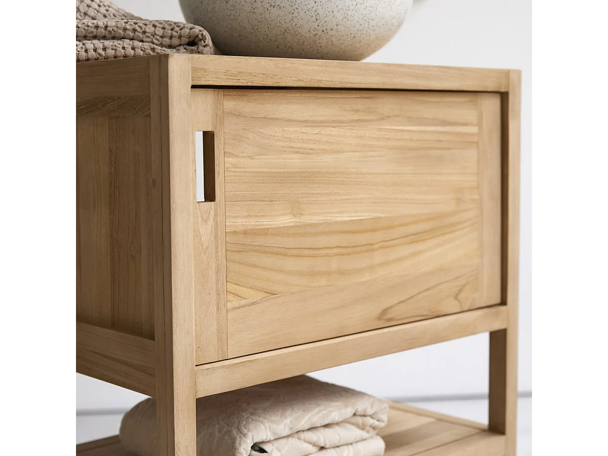 Mobile contenitore in legno di teak grezzo 60 Arty