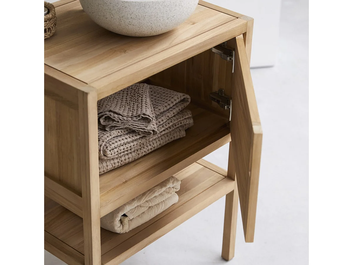 Mobile contenitore in legno di teak grezzo 60 Arty